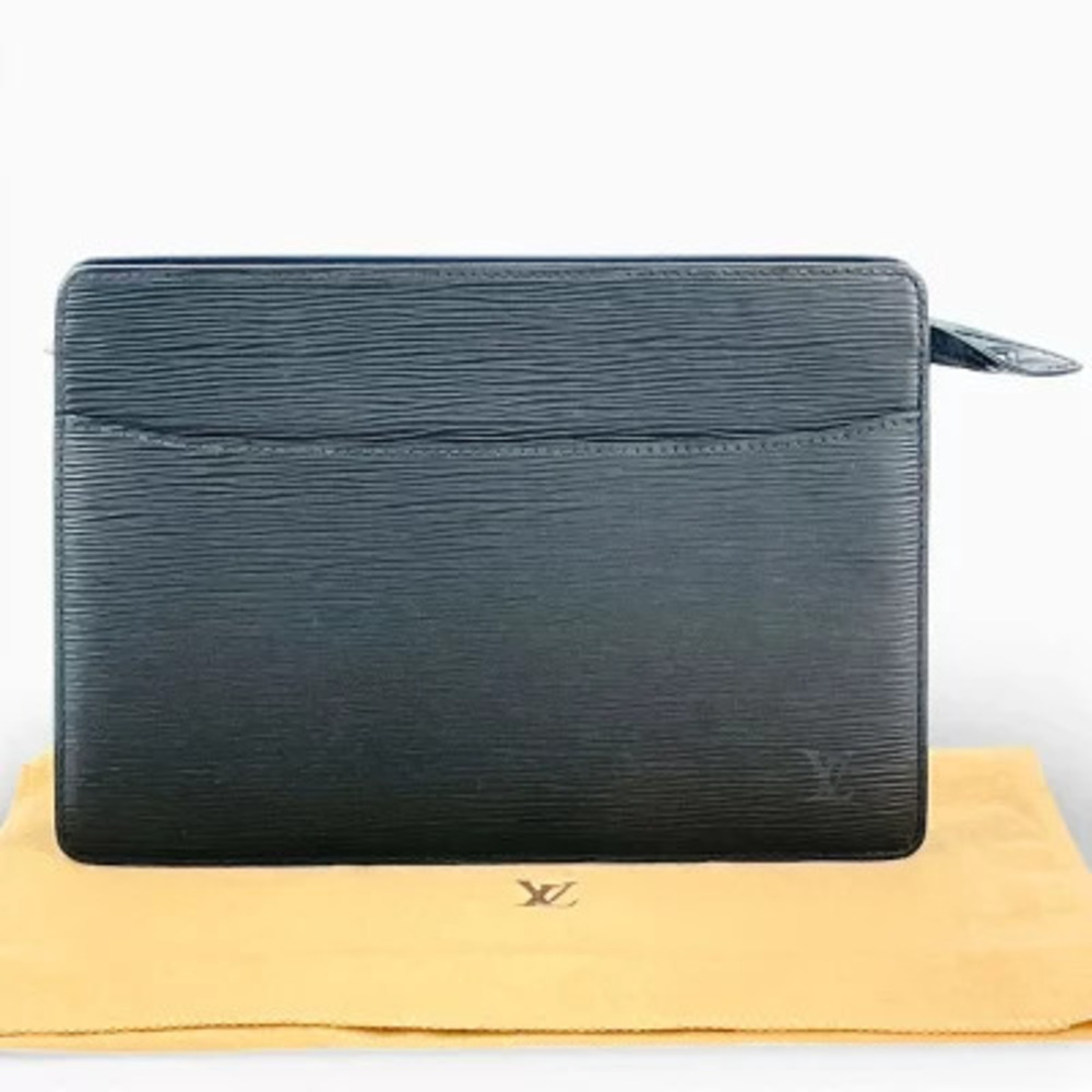 Louis Vuitton Epi Pochette Homme Clutch Bag Leather Noir Black